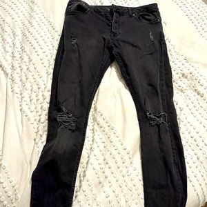 Topman distressed stretch skinny jeans